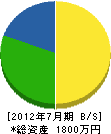橋本塗装 貸借対照表 2012年7月期