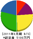 山崎建設 貸借対照表 2011年6月期