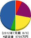 瀬田木材 貸借対照表 2012年7月期