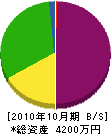 藤蔵建設 貸借対照表 2010年10月期