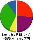 山進電工 貸借対照表 2012年7月期