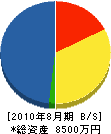一光建設工業 貸借対照表 2010年8月期 一光建設工業 貸借対照表 2010年8月期