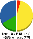 中島電気 貸借対照表 2010年7月期