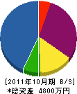 紀陽建装 貸借対照表 2011年10月期