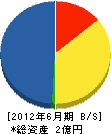 奈須組 貸借対照表 2012年6月期