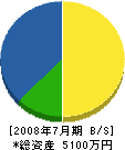 橋本工務店 貸借対照表 2008年7月期