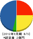 三工建設 貸借対照表 2012年9月期