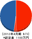 上村建設 貸借対照表 2012年4月期