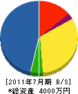 鈴木庭園 貸借対照表 2011年7月期
