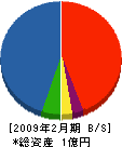北島設備工業 貸借対照表 2009年2月期 北島設備工業 貸借対照表 2009年2月期