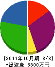 岩田鉄工所 貸借対照表 2011年10月期