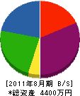 カルマイ塗装 貸借対照表 2011年8月期