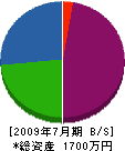 掛川造園 貸借対照表 2009年7月期