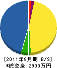 阪南開発 貸借対照表 2011年8月期