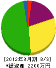 奥田工務店 貸借対照表 2012年3月期