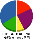 山本工業 貸借対照表 2010年3月期
