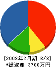 押田石材工業 貸借対照表 2008年2月期