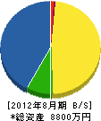 塚本組 貸借対照表 2012年8月期