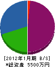 熊本建材 貸借対照表 2012年1月期