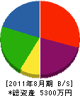 竹部工業 貸借対照表 2011年8月期