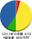 富田造園デザイン 貸借対照表 2011年10月期