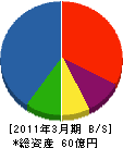 金川造船 貸借対照表 2011年3月期