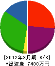 大田建設 貸借対照表 2012年8月期