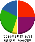 大田建設 貸借対照表 2010年8月期