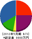 山田水道工事 貸借対照表 2012年5月期