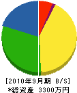 齋藤造園 貸借対照表 2010年9月期