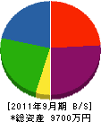 藤武産業 貸借対照表 2011年9月期
