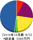 オガワ美装 貸借対照表 2010年10月期