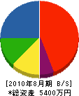 大晃組 貸借対照表 2010年8月期
