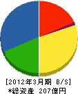 日本液炭 貸借対照表 2012年3月期