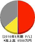 岩崎電気商会 損益計算書 2010年8月期