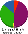 松田建設 貸借対照表 2012年1月期