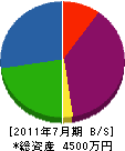坂上庭園 貸借対照表 2011年7月期