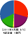 山崎組 貸借対照表 2011年9月期