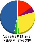 前田鑿泉工業 貸借対照表 2012年3月期