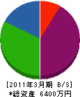 田中建築 貸借対照表 2011年3月期