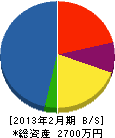 渡辺鉄工所 貸借対照表 2013年2月期