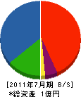 昭和電設工事 貸借対照表 2011年7月期
