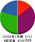 オカムラ土木 貸借対照表 2009年3月期