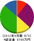 瀬戸電気商会 貸借対照表 2012年9月期