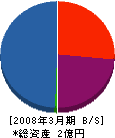 新日本ホーム 貸借対照表 2008年3月期