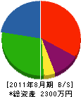 京ヶ瀬電気 貸借対照表 2011年8月期