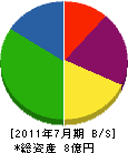 マルヰガス東京 貸借対照表 2011年7月期
