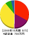 岡野工務店 貸借対照表 2008年10月期