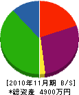 奥田建設 貸借対照表 2010年11月期