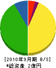 岡田電気 貸借対照表 2010年9月期
